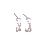 1 Pair Simple Style C Shape Plating Sterling Silver Ear Studs sku image 1