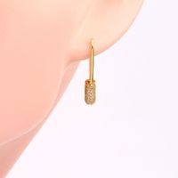 1 Pair Basic U Shape Inlay Sterling Silver Artificial Gemstones Earrings main image 4