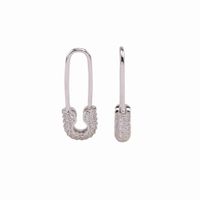 1 Pair Basic U Shape Inlay Sterling Silver Artificial Gemstones Earrings main image 2
