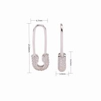 1 Pair Basic U Shape Inlay Sterling Silver Artificial Gemstones Earrings sku image 1