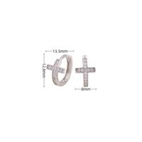1 Pair Simple Style Cross Sterling Silver Earrings sku image 1