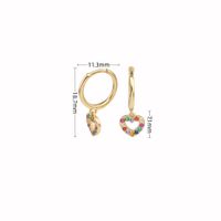 1 Paar Basic Französische Art Herzform Inlay Sterling Silber Juwel Ohrringe sku image 2