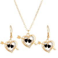 Vintage Style Simple Style Panda Heart Shape Peanut 14k Gold Plated Alloy Wholesale Earrings Necklace sku image 1