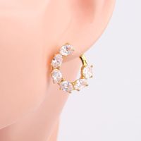 1 Pair Sweet Round Plating Inlay Sterling Silver Artificial Gemstones Earrings main image 5