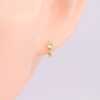 1 Pair Simple Style Classic Style Heart Shape Inlay Sterling Silver Zircon Earrings main image 7