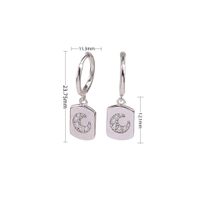 1 Pair Basic Sweet Moon Inlay Sterling Silver Zircon Earrings sku image 1