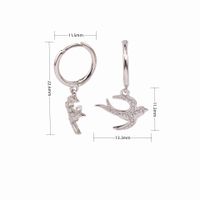 1 Pair Basic Animal Inlay Sterling Silver Zircon Earrings sku image 1