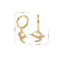 1 Pair Basic Animal Inlay Sterling Silver Zircon Earrings sku image 2