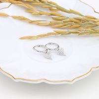 1 Pair Sweet Heart Shape Inlay Sterling Silver Zircon Drop Earrings main image 3