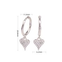 1 Pair Sweet Heart Shape Inlay Sterling Silver Zircon Drop Earrings sku image 1