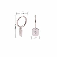 1 Pair Basic Lady Star Inlay Sterling Silver Artificial Gemstones Earrings sku image 1