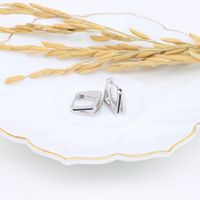1 Pair Simple Style Square Plating Sterling Silver Earrings main image 4