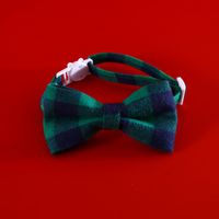 Christmas Plaid Bell Bow Tie Adjustable Cat Dog Safety Buckle Collar Accessories sku image 7