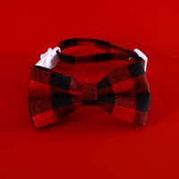 Christmas Plaid Bell Bow Tie Adjustable Cat Dog Safety Buckle Collar Accessories sku image 6