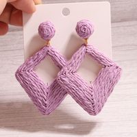 1 Pair Exaggerated Simple Style Quadrilateral Handmade Alloy Raffia Drop Earrings main image 7