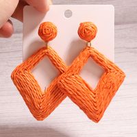 1 Pair Exaggerated Simple Style Quadrilateral Handmade Alloy Raffia Drop Earrings main image 5