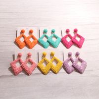 1 Pair Exaggerated Simple Style Quadrilateral Handmade Alloy Raffia Drop Earrings main image 1