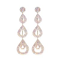 Wholesale Jewelry Elegant Water Droplets Rhinestone Drop Earrings main image 10