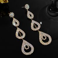 Wholesale Jewelry Elegant Water Droplets Rhinestone Drop Earrings main image 5