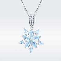 Casual Snowflake Sterling Silver Inlay Zircon Jewelry Accessories main image 3