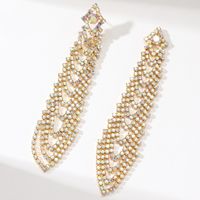 Wholesale Jewelry Elegant Streetwear Geometric Rhinestone Drop Earrings main image 3