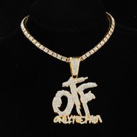 Hip-hop Letter Stainless Steel Alloy Inlay Rhinestones Men's Pendant Necklace main image 1