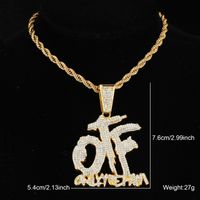 Hip-hop Letter Stainless Steel Alloy Inlay Rhinestones Men's Pendant Necklace main image 7