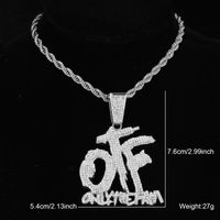 Hip-hop Letter Stainless Steel Alloy Inlay Rhinestones Men's Pendant Necklace main image 6