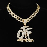 Hip-hop Letter Stainless Steel Alloy Inlay Rhinestones Men's Pendant Necklace main image 5