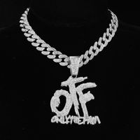 Hip-hop Letter Stainless Steel Alloy Inlay Rhinestones Men's Pendant Necklace main image 4
