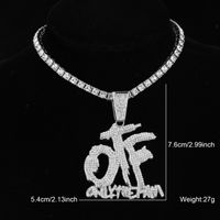 Hip-hop Letter Stainless Steel Alloy Inlay Rhinestones Men's Pendant Necklace main image 3