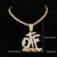 Hip-hop Letter Stainless Steel Alloy Inlay Rhinestones Men's Pendant Necklace main image 2