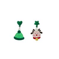 1 Pair Simple Style Christmas Tree Enamel Alloy Drop Earrings main image 5