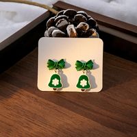 1 Pair Simple Style Christmas Tree Enamel Alloy Drop Earrings sku image 12