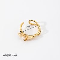 Retro Flower Butterfly Copper Plating Inlay Freshwater Pearl 18k Gold Plated Open Rings sku image 2