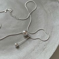 Simple Style Solid Color Sterling Silver Necklace In Bulk main image 5