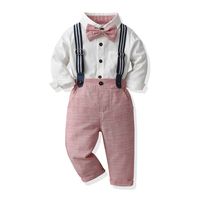 Elegant Solid Color Bowknot Cotton Boys Clothing Sets main image 5