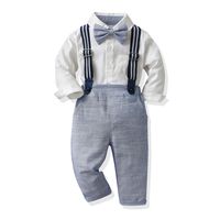 Elegant Solid Color Bowknot Cotton Boys Clothing Sets main image 4