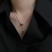 Simple Style Solid Color Sterling Silver Necklace In Bulk main image 4