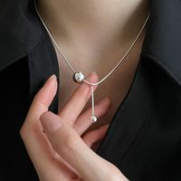 Simple Style Solid Color Sterling Silver Necklace In Bulk main image 6