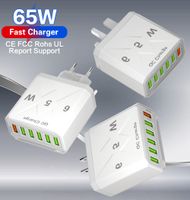 65w Fast Charging Mobile Phone Charger 3.1a Type-c Pd 3usb Multi-port Travel Charger Charging Plug main image 5