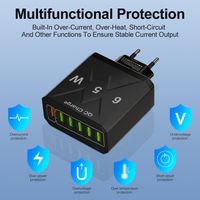 65w Fast Charging Mobile Phone Charger 3.1a Type-c Pd 3usb Multi-port Travel Charger Charging Plug main image 6