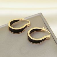 1 Pair Simple Style Round Enamel Alloy Earrings sku image 3