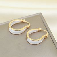 1 Pair Simple Style Round Enamel Alloy Earrings sku image 2