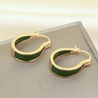 1 Pair Simple Style Round Enamel Alloy Earrings sku image 5