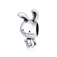 Casual Rabbit Sterling Silver Inlay Zircon Jewelry Accessories sku image 1