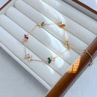 Sweet Butterfly Copper Plating Inlay Zircon Jewelry Set main image 2