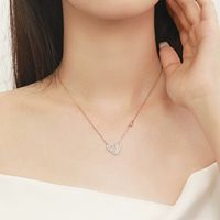 Romantic Heart Necklace Female 925 Loving Heart In Sterling Silver Clavicle Chain Dopamine Light Luxury Minority Gift For Girlfriend Qixi main image 4