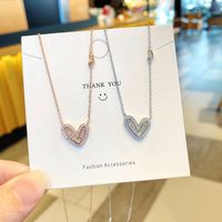 Romantic Heart Necklace Female 925 Loving Heart In Sterling Silver Clavicle Chain Dopamine Light Luxury Minority Gift For Girlfriend Qixi main image 1