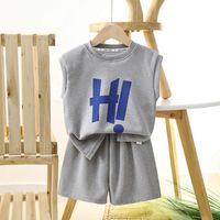 Casual Cute Letter Polyester Boys Clothing Sets main image 2